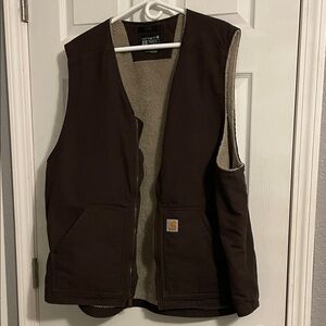 Carhartt Dark Brown Fleece-Lined Vest